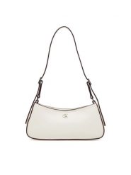 Calvin Klein Torebka Ck Small Shoulder Bag LV04F3170G Biały. Białe torebki klasyczne Calvin Klein, bez wzorów, ze skóry, bez dodatków. Za 269.99 zł.