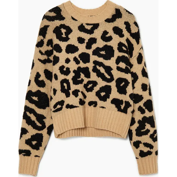 Żakardowy sweter oversize - Brązowy. Brązowe swetry Cropp, l, bez wzorów, z dzianiny, bez ramiączek. Za 99.99 zł.