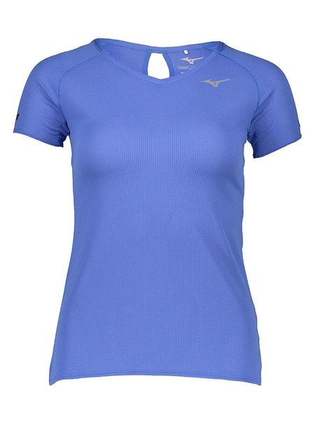 Mizuno Koszulka funkcyjna "DryAeroflow" w kolorze niebieskim rozmiar: M. Niebieskie t-shirty sportowe Mizuno, m, bez wzorów, bez ramiączek, outdoorowe. Za 88.02 zł.