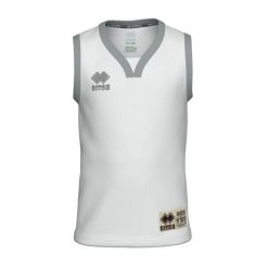 Dziecięcy tank top Errea California. Białe topy ERREA, bez wzorów, sportowe, bez kołnierzyka, bez ramiączek. Za 180.50 zł.