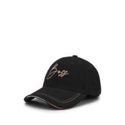 Damska czapka z daszkiem Boss Equestrian. Czarne czapki z daszkiem BOSS EQUESTRIAN, bez wzorów, z materiału, eleganckie. Za 265.00 zł.