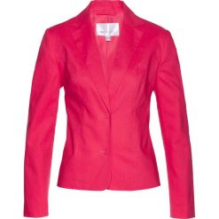 Żakiet lniany bonprix różowy hibiskus. Marynarki i żakiety marki bonprix. Za 139.99 zł.