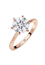 Elli Damski pierścionek zaręczynowy z kryształami, srebro próby 925 Sterling Silver Pierścionki 1 ct. Szare pierścionki Elli, z kryształem, srebrne. Za 293.99 zł.
