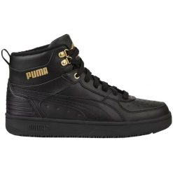 Buty Puma Rebound Rugged 387592 01 czarne. Czarne buty treningowe bez wzorów, z syntetyku, bez zapięcia. W wyprzedaży za 445.92 zł.