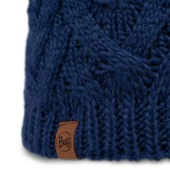 Czapka BUFF KNITTED & FLEECE BAND BEANIE CARYN MIDNIGHT. Niebieskie czapki zimowe Buff, bez wzorów, z wełny, eleganckie. Za 117.69 zł.