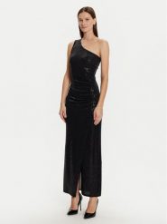 Morgan Sukienka wieczorowa 242-RSHOK Czarny Slim Fit. Czarne sukienki Morgan, bez wzorów, z syntetyku, wizytowe, bez kołnierzyka, bez ramiączek. Za 249.99 zł.