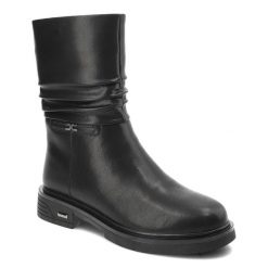 Czarne Kozaki Cambell Wygodne Ocieplane Obuwie Damskie. Czarne kozaki Cambell, bez wzorów, ze skóry, eleganckie, bez obcasa, bez zapięcia. Za 259.00 zł.