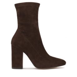 Botki Kazar. Brązowe botki Kazar, bez wzorów, bez obcasa, na słupku, bez zapięcia. Za 599.00 zł.