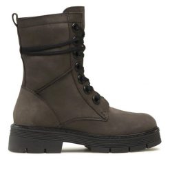 Botki Marco Tozzi. Szare botki Marco Tozzi, bez wzorów, bez obcasa, na płaskiej podeszwie, bez zapięcia. Za 259.99 zł.