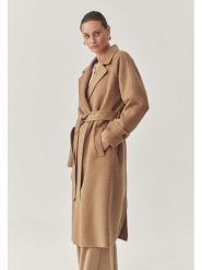 TATUUM Wełniany płaszcz w kolorze jasnobrązowym rozmiar: 40. Brązowe płaszcze Tatuum, bez wzorów, z wełny, bez kaptura. Za 651.13 zł.