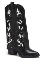 C'M Kozaki w kolorze biało-czarnym rozmiar: 38. Białe kozaki C'M, na zimę, bez wzorów, bez obcasa, bez zapięcia. Za 217.99 zł.