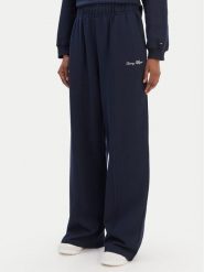Tommy Hilfiger Spodnie dresowe Script WW0WW48784 Niebieski Relaxed Fit. Niebieskie spodnie dresowe Tommy Hilfiger, bez wzorów, z bawełny. Za 649.99 zł.