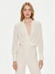 Elisabetta Franchi Body CB-008-42E2-4163 Biały Regular Fit. Białe body i gorsety Elisabetta Franchi, bez wzorów, z syntetyku, bez ramiączek. Za 1,239.00 zł.