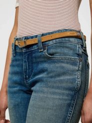 DAMSKI PASEK WRANGLER THIN WESTERN BELT CAMEL 112372414. Brązowe paski Wrangler, bez wzorów. Za 89.99 zł.