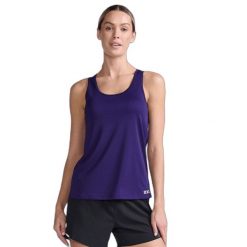 Damski tank top 2XU Aero. Fioletowe topy 2XU, l, bez wzorów, sportowe, bez kołnierzyka, bez ramiączek. Za 212.00 zł.