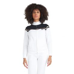 Bluza z zamek błyskawiczny na siłownia na co dzień. Białe bluzy LEONE 1947 APPAREL, xs, bez wzorów, z bawełny, bez kaptura, na fitness i siłownię. W wyprzedaży za 196.69 zł.