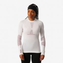 Koszulka termoaktywna narciarska damska Wedze BL900 wool seamless. Bielizna termoaktywna damska WED'ZE, bez wzorów, z elastanu, bez ramiączek, narciarskie. Za 229.99 zł.