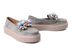 FILIPPO DP6765/26 KH khaki, półbuty damskie. Zielone półbuty wsuwane Filippo, bez wzorów, ze skóry, bez obcasa. Za 169.92 zł.