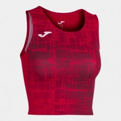 Tank top do biegania damski Joma Elite VIII. Czerwone topy Joma, l, bez wzorów, sportowe, bez kołnierzyka, bez ramiączek. W wyprzedaży za 78.15 zł.