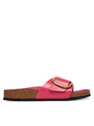 Birkenstock Klapki Madrid Big Buckle Hex 1031844 Różowy. Czerwone klapki Birkenstock, bez wzorów, ze skóry, bez obcasa, bez zapięcia. Za 599.99 zł.