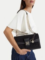 Nine West Torebka EO-ELEGANT FLOW-TK25740 Czarny. Czarne listonoszki Nine West, bez wzorów, ze skóry, bez dodatków. Za 329.99 zł.