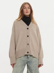 ViCOLO Kardigan 55007S Brązowy Regular Fit. Brązowe swetry ViCOLO, s, bez wzorów, z syntetyku, bez ramiączek. Za 329.99 zł.