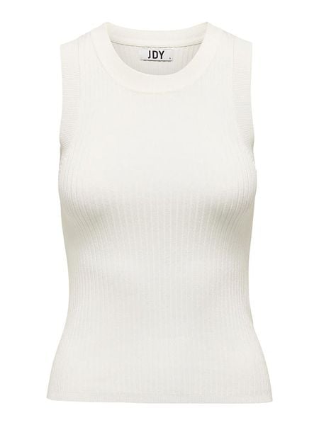 JDY Top dzianinowy w kolorze białym rozmiar: XS. Białe topy JDY, xs, bez wzorów, z dzianiny, bez kołnierzyka, bez ramiączek. Za 52.30 zł.