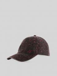 4F Czapka z daszkiem strapback damska - różowa XS/S (56cm). Czerwone czapki z daszkiem 4f, bez wzorów, z materiału, klasyczne. Za 69.99 zł.
