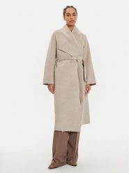 IVY OAK Płaszcz wełniany Carrie Rose IO111048 Beżowy Loose Fit. Brązowe płaszcze IVY & OAK, na zimę, bez wzorów, z wełny, bez kaptura. Za 2,249.00 zł.