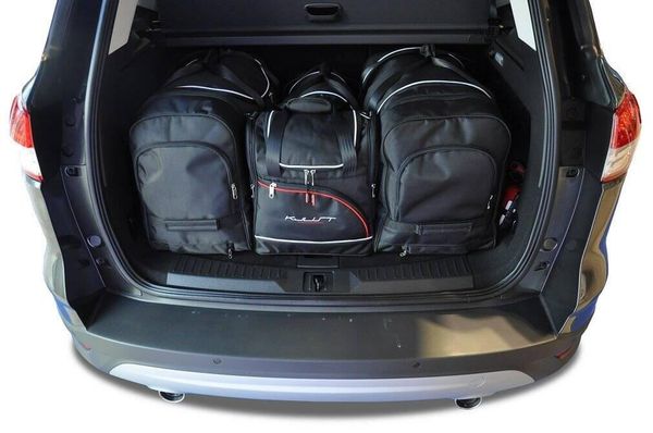 Torby Do Bagażnika Ford Kuga 2012-2019 4Szt Kjust. Czarne torby podróżne KJUST, bez wzorów, z kauczuku. Za 1,203.00 zł.