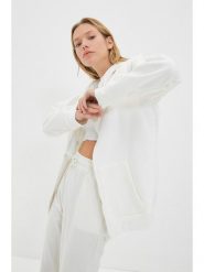 Trendyol Bluza w kolorze białym rozmiar: L. Białe bluzy Trendyol, l, bez wzorów, z bawełny, bez ramiączek, bez kaptura. Za 79.40 zł.