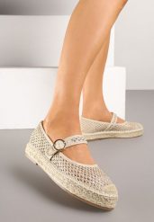 Beżowe Espadryle z Plecionki z Ozdobnym Noskiem Sprzączką i Wkładką ze Skóry Eranwena. Brązowe espadryle Renee, bez wzorów, ze skóry, biznesowe, bez obcasa. W wyprzedaży za 107.99 zł.