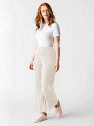 Les Lunes Spodnie "Romy" w kolorze beżowym rozmiar: M. Brązowe spodnie materiałowe Les Lunes, bez wzorów, z materiału, klasyczne. Za 173.99 zł.