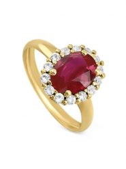 OR Carats Złoty pierścionek z kamieniami szlachetnymi rozmiar: 50. Czerwone pierścionki OR Carats, z rubinem, złote. Za 1,093.00 zł.