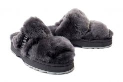 EMU AUSTRALIA W12316 WOBBEGONG charcoal, kapcie/klapki damskie. Szare kapcie Emu Australia, bez wzorów, z gumy. Za 439.90 zł.