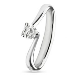 W.KRUK Złoty Pierścionek - złoto 750, Diament 0,26 ct - ZIE/PB+153B. Żółte pierścionki W.KRUK, z brylantem, złote. Za 8,690.00 zł.