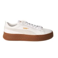 Puma Smash Platform L biały niskoprofilowe trampki. Białe trampki sportowe Puma, bez wzorów, z materiału, bez zapięcia. Za 288.99 zł.