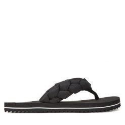 Japonki Tommy Jeans. Czarne japonki Tommy Jeans, bez wzorów, z jeansu. Za 199.99 zł.