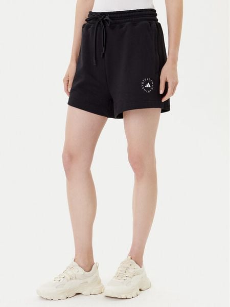 Adidas by Stella McCartney Szorty sportowe True Casuals IK9093 Czarny Loose Fit. Czarne szorty sportowe adidas by Stella McCartney, bez wzorów, z bawełny. Za 309.99 zł.