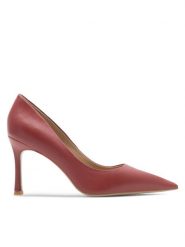 Eva Minge Szpilki EVORA-V1278-08-8 Czerwony. Czerwone szpilki Eva Minge, bez wzorów, ze skóry, bez obcasa, na szpilce, bez zapięcia. Za 449.99 zł.