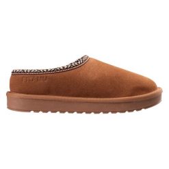 Buty Fitanu Manti ocieplane wełną brązowe. Brązowe buty treningowe na jesień, bez wzorów, z materiału, bez zapięcia. Za 394.72 zł.