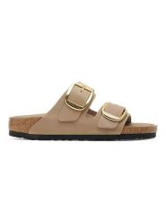 Birkenstock Skórzane klapki "Arizona" w kolorze jasnobrązowym rozmiar: 37. Brązowe klapki Birkenstock, bez wzorów, klasyczne, z otwartym noskiem, bez obcasa, bez zapięcia. Za 547.77 zł.