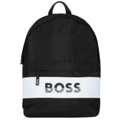 Plecak, BOSS Logo Backpack J20366-09B, pojemność: 15 L. Czarne plecaki Boss, bez wzorów, bez dodatków. Za 399.99 zł.