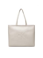Calvin Klein Jeans Torebka Sculpted Slim Tote34 LV04K3070G Écru. Torebki klasyczne Calvin Klein Jeans, bez wzorów, z jeansu, bez dodatków. Za 319.99 zł.