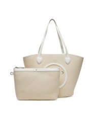 Valentino Torebka VBS7QO02CAN Kremowy. Białe torebki klasyczne Valentino, bez wzorów, z materiału, bez dodatków. Za 269.99 zł.