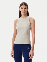 Adidas Top Essentials Linear JC5790 Beżowy Slim Fit. Brązowe topy adidas, xl, bez wzorów, z bawełny, bez kołnierzyka, bez ramiączek. Za 59.99 zł.