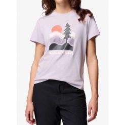 Koszulka damska Columbia Ruby Springs Graphic Fitted S/S. Fioletowe t-shirty sportowe Columbia, s, bez wzorów, bez ramiączek. Za 88.19 zł.