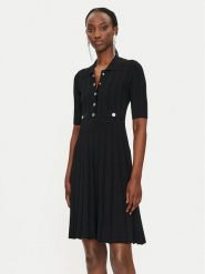 PINKO Sukienka dzianinowa Viscosa Mix 104032 A239 Czarny Slim Fit. Czarne sukienki Pinko, s, bez wzorów, z dzianiny, bez kołnierzyka, bez ramiączek. Za 1,399.00 zł.