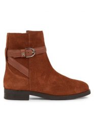 Tommy Hilfiger Botki Elevated Essential Boot Suede FW0FW07482 Brązowy. Brązowe botki Tommy Hilfiger, bez wzorów, ze skóry, bez obcasa, na płaskiej podeszwie, bez zapięcia. Za 419.99 zł.