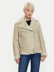 Boss Kurtka skórzana 50524016 Écru Regular Fit. Kurtki Boss, bez wzorów, ze skóry, bez kaptura. Za 2,129.00 zł.